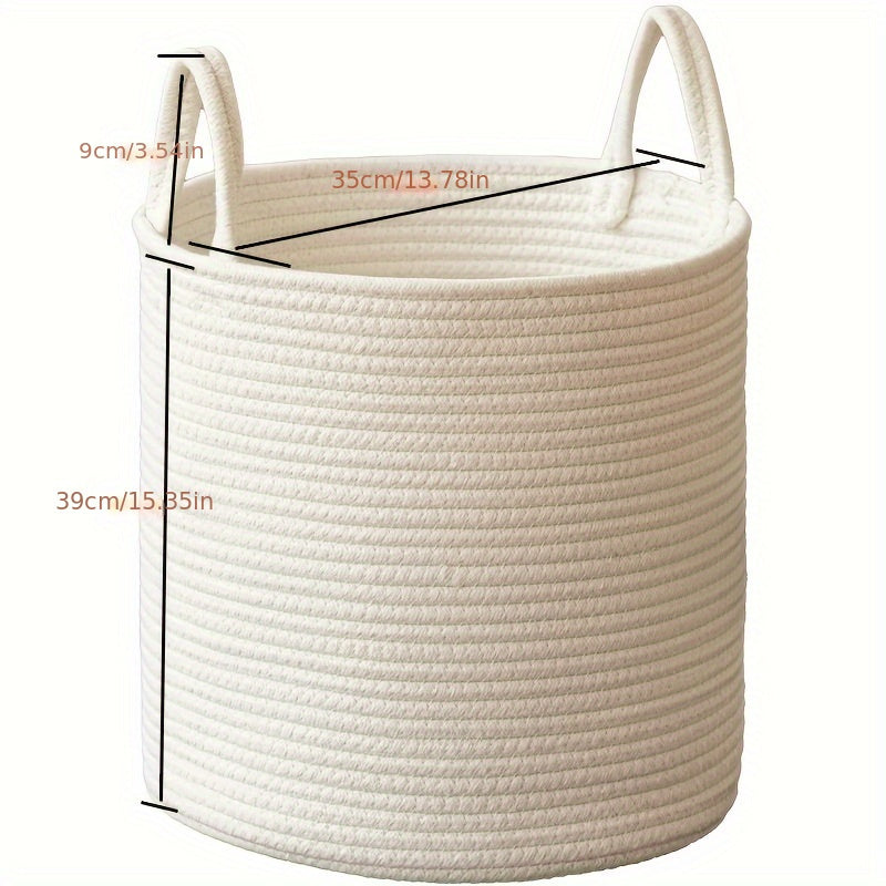 cesta de ropa redonda de tela con asas para ropa, juguetes y snacks