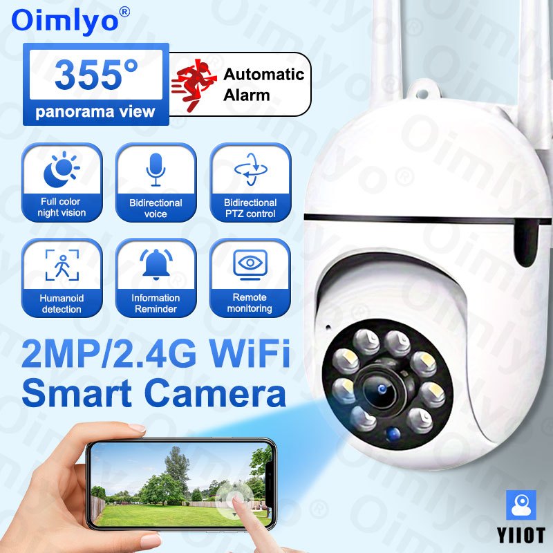 1080P HD Sferik Xavfsizlik Kamerasi Simsiz Kechqurun Ko‘rish Harakatni Aniqlash Ikki Yo‘nalishli Audio PTZ Ilova Boshqaruvi
