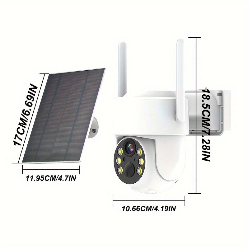4MP HD Solar Security Camera with AI Motion Detection Night Vision Wi-Fi Two-Way Audio