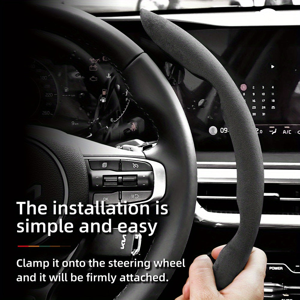 Universal Winter Fleece Non-Slip Steering Wheel Cover for All-Season Use