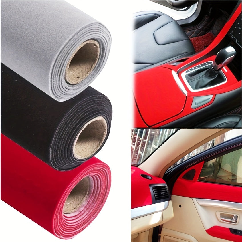 Self-Adhesive Velvet Felt Sticker Roll 1.2mm Black Red Gray Decorative Fabric for DIY Crafts Jewelry Boxes Car Interior