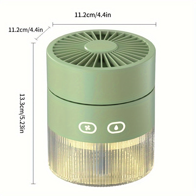 Ventilador portátil recargable por USB con 3 velocidades para viajes, camping y oficina