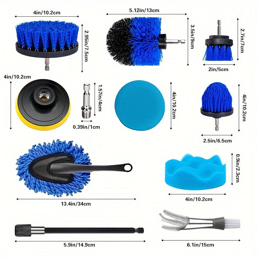 27-Piece Car Wash Detailing Kit Interior Exterior Wheel Brushes No Power Needed