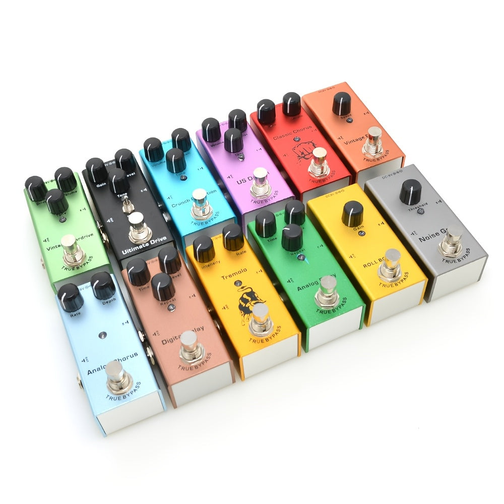 Vintage Electric Guitar Pedals Overdrive Chorus Delay Tremolo Effects