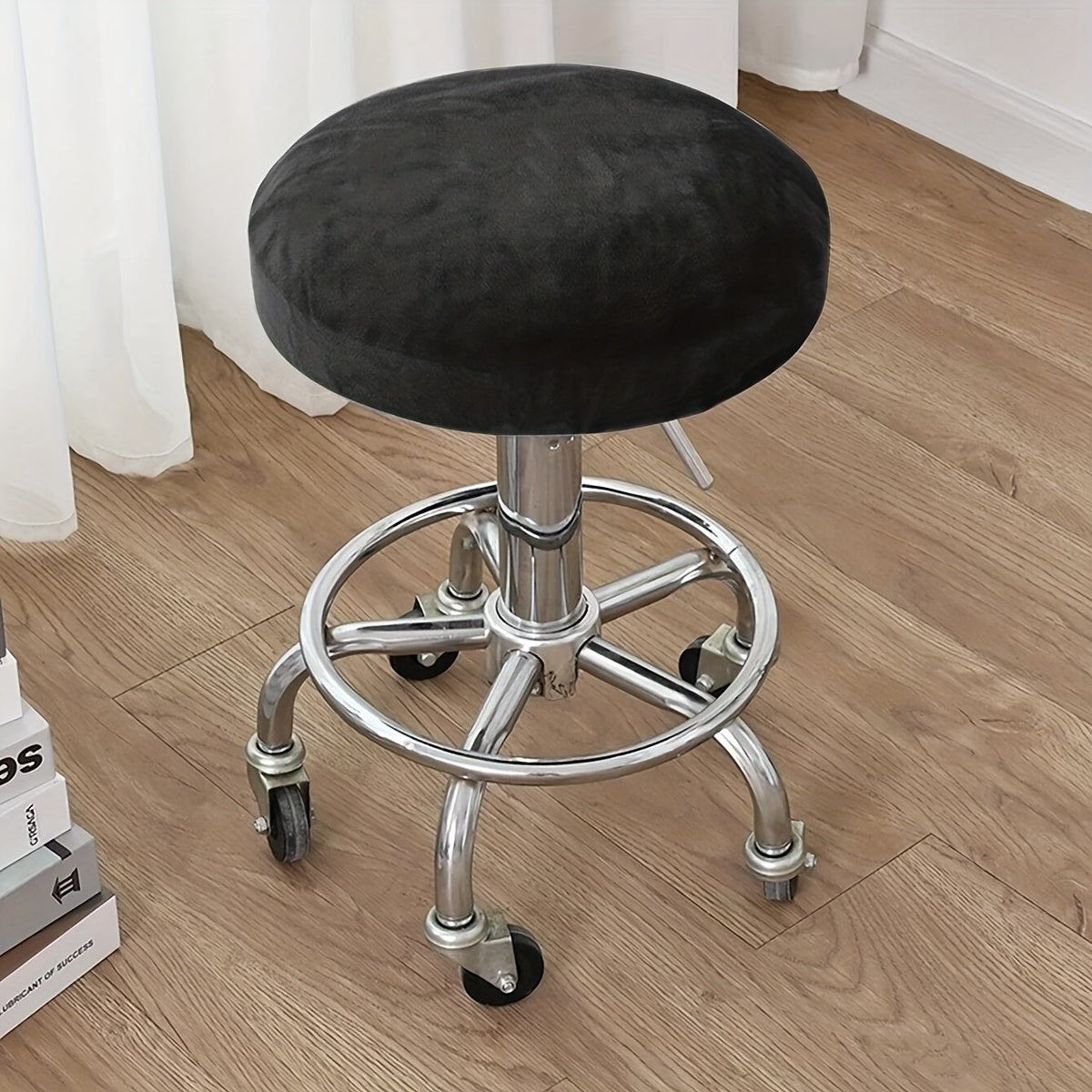 Velvet Stretch Stool Cover for Home and Office Decor in Multiple Colors