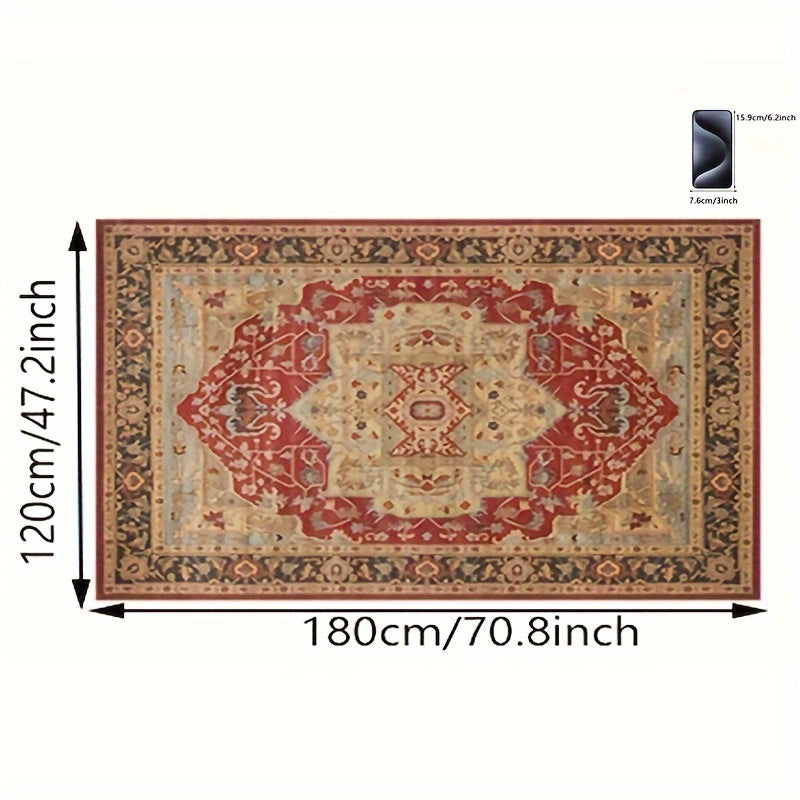 Retro Persian Carpet Bohemian Area Rug Ethnic Style Water Absorbent Non-Shedding Living Room Decor