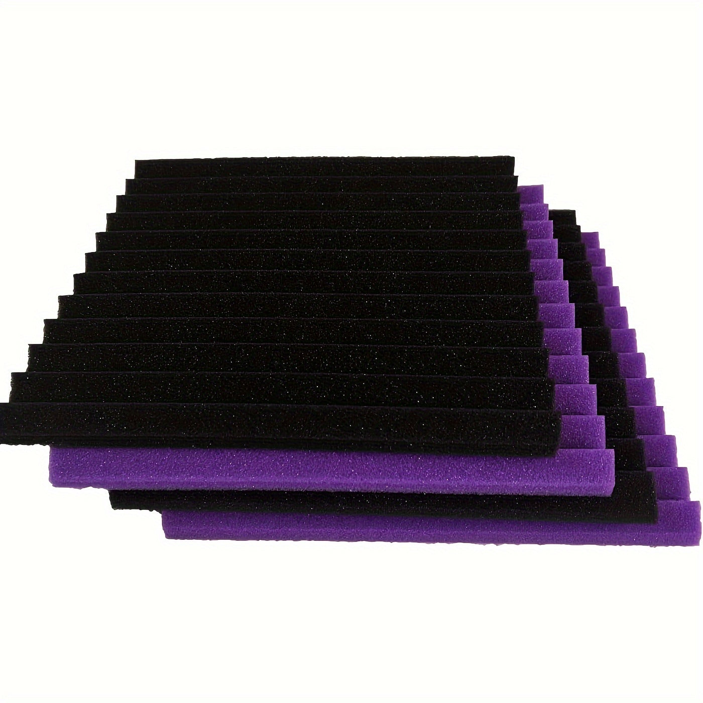 Black and Purple Acoustic Foam Panels 12x12 Inches Sound Absorbing Wall Panels with Adhesive Tape for Studios