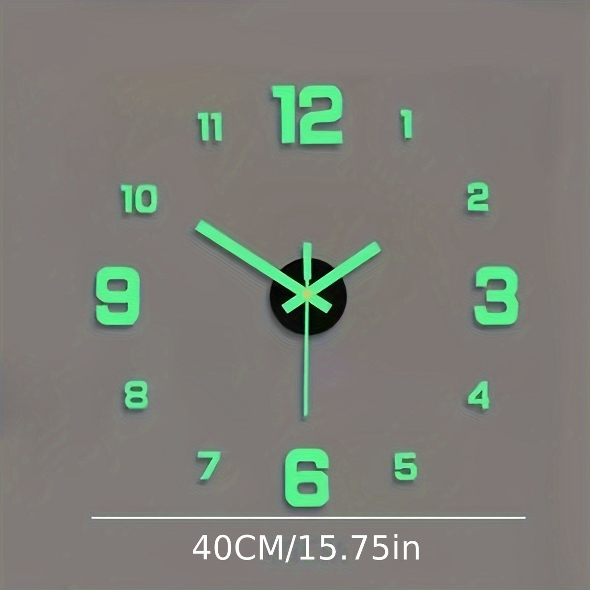 Reloj de pared minimalista moderno con espejo de acrílico, números grandes negros, 40x40cm para sala de estar y dormitorio