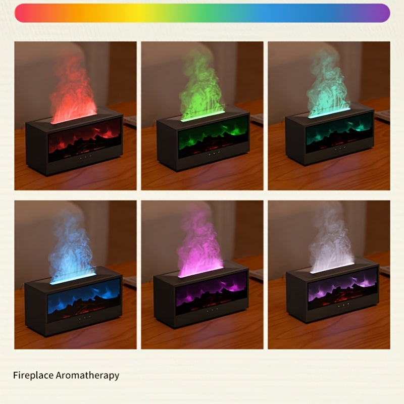 3-in-1 Electric Fireplace Humidifier Diffuser with LED Lights and Remote