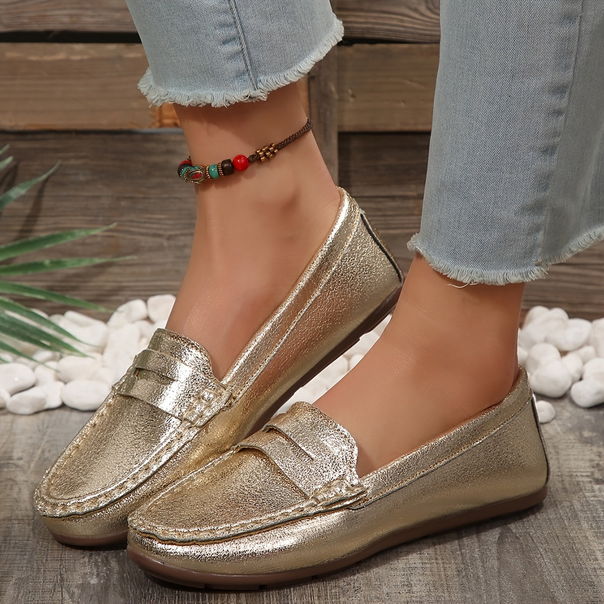 Ayollar uchun Glitter sintetik Mary Jane flats, oson kiyinadigan, dumaloq burchakli, sirpanishga qarshi poyabzal