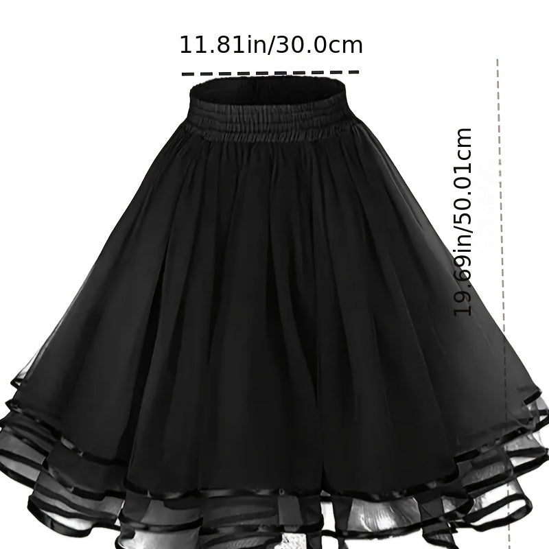 Elegant Princess Tulle Overlay Skirt with Ribbon Details for Girls