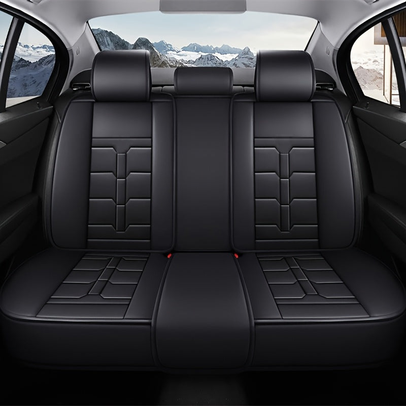 Полные чехлы на автомобильные сиденья для седанов и внедорожников на 5 мест Искусственная кожа Устойчивая к пятнам Легко очищается