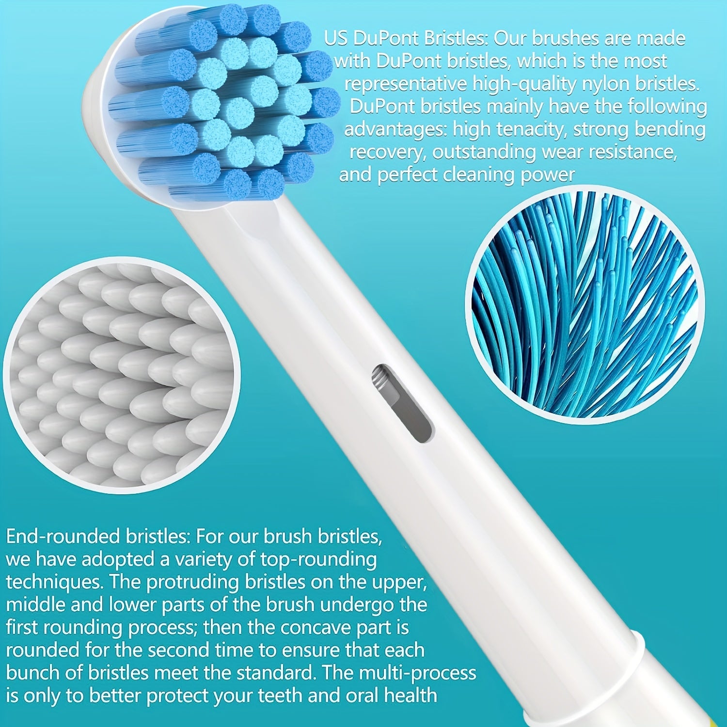 Replacement Electric Toothbrush Heads Pack of 16 for Sensitive and Precise Cleaning