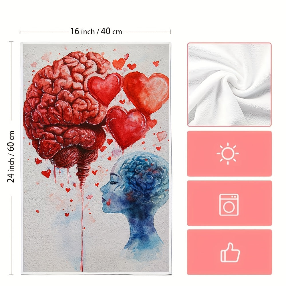 Valentine's Kitchen Towels Set of 2 Ultra Soft Absorbent Dish Hand Towels