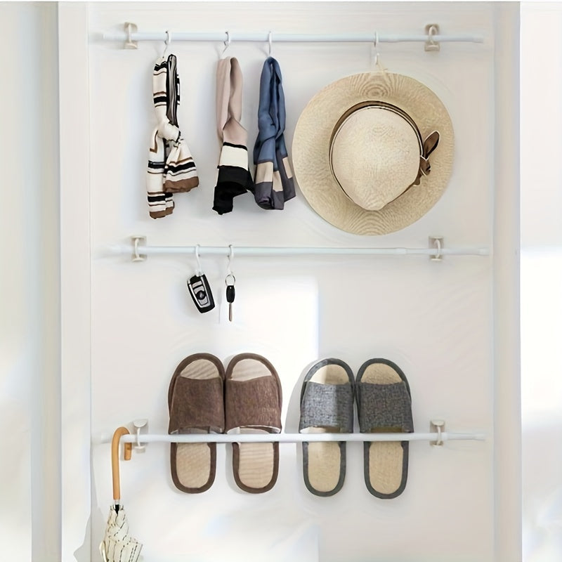 Adjustable Cast Iron Spring Tension Rod for Closet and Bathroom Storage