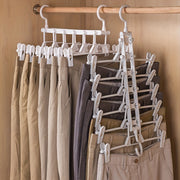 Foldable Multi-Layer Space-Saving Non-Slip Clothes Hanger for Trouser and Wardrobe Storage