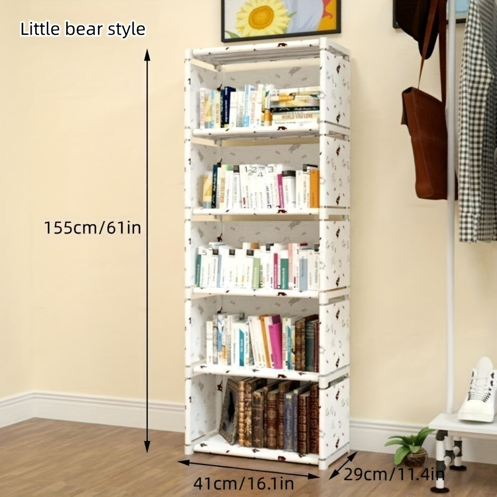 5-Layer Bookshelf Storage Cabinet for Bedroom and Living Room Organizing