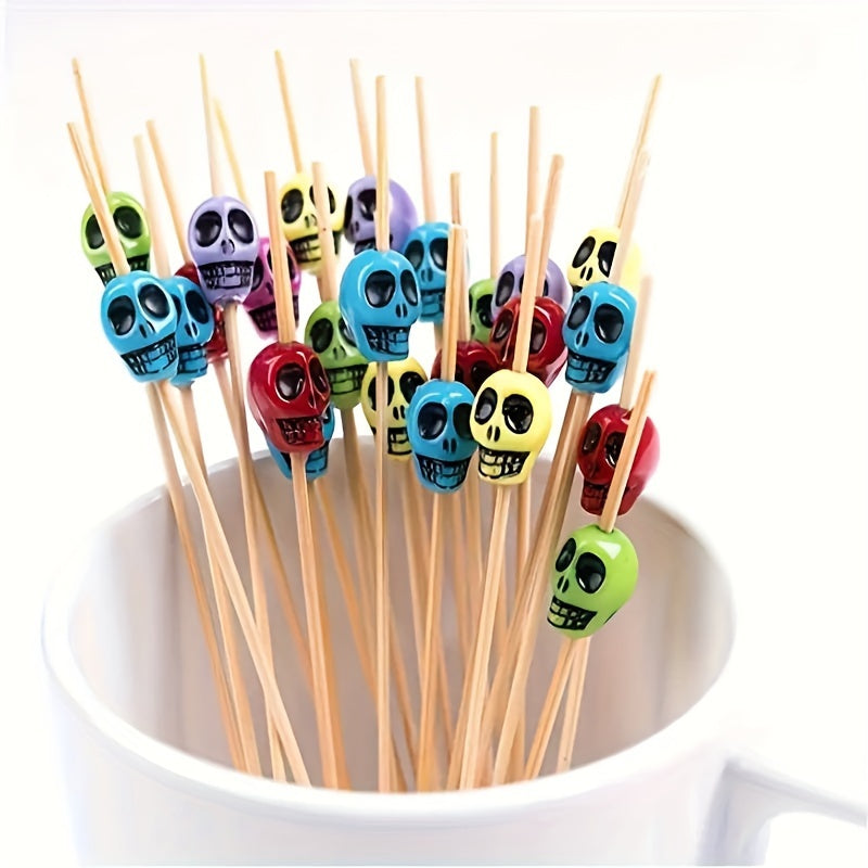 Halloween Skull Cocktail Picks for Party Decorations and Appetizers Set of 50