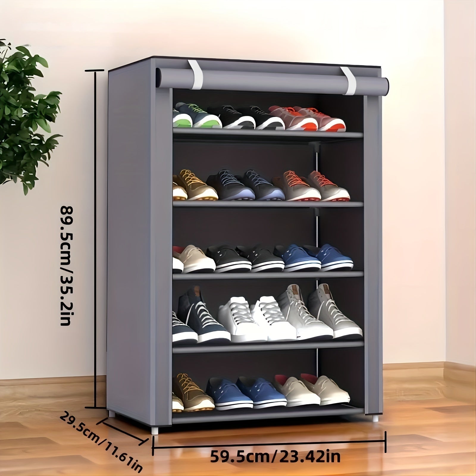 Armario para zapatos de doble fila, organizador de zapatos de varias capas para salón, dormitorio y entrada