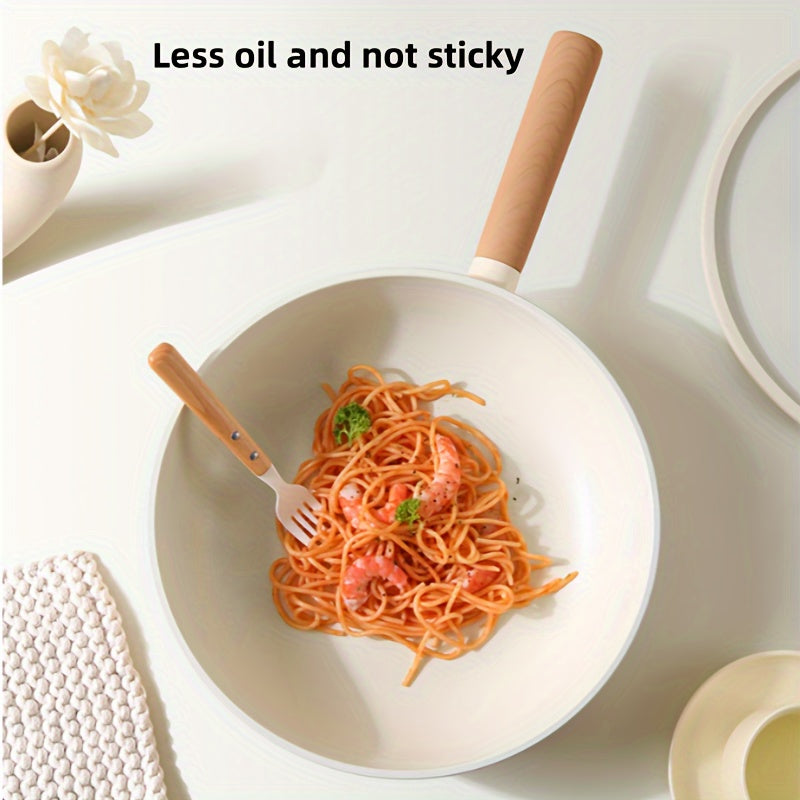 Высококачественная антипригарная алюминиевая сковорода с стеклянной крышкой - долговечная, безопасная для посудомоечной машины, совместима с плитой, легкое освобождение пищи, равномерное распределение тепла, идеальна для домашней и ресторанной готовки.