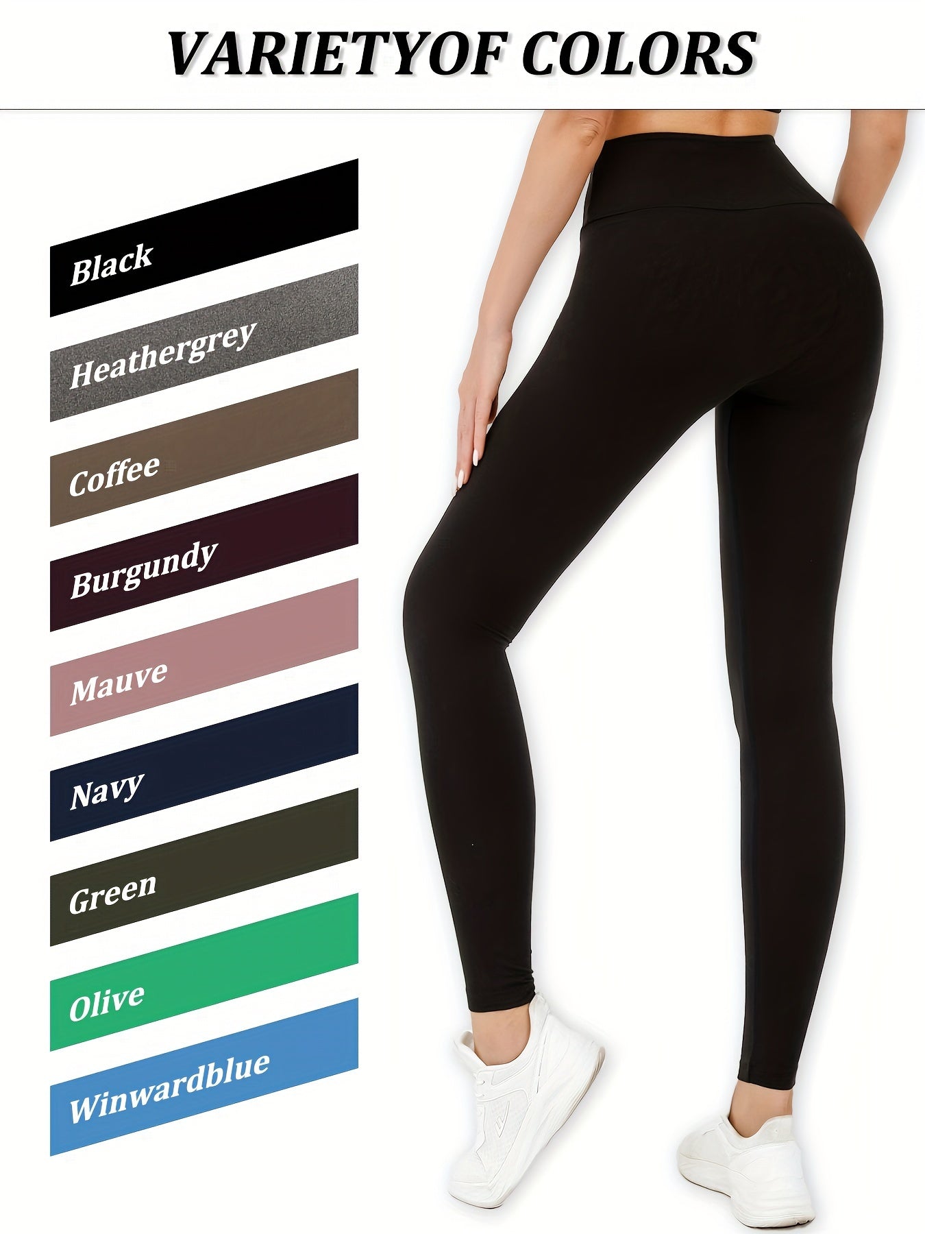 Пять пар высокоудлинённых йога-лосин для женщин с контролем живота, непрозрачная ткань