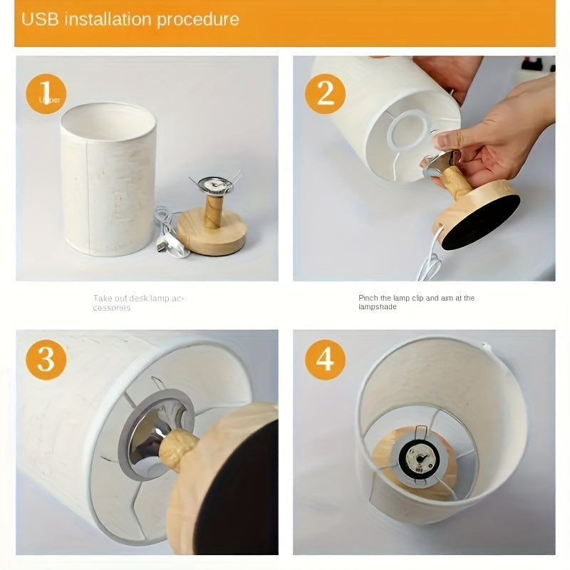 Деревянная настольная лампа с тканевым абажуром, современный скандинавский стиль, декоративная настольная лампа для спальни, креативный деревянный ночник.