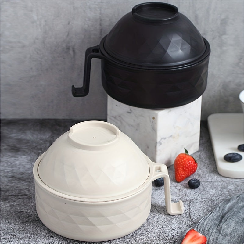 Набор для приготовления рамена, безопасный для микроволновки, с ручкой, 820 мл, включает ложку, палочки и вилку