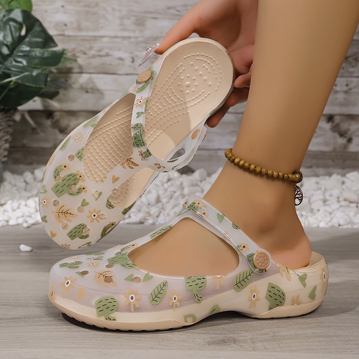 Women's Pastel Pink Platform Sandals Slip-On Cushioned Beach Shoes