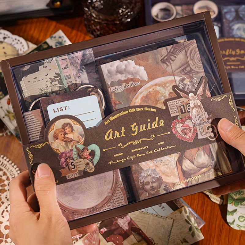 Vintage uslubidagi skrabbook stikerlari qog'oz to'plami - 125 dona