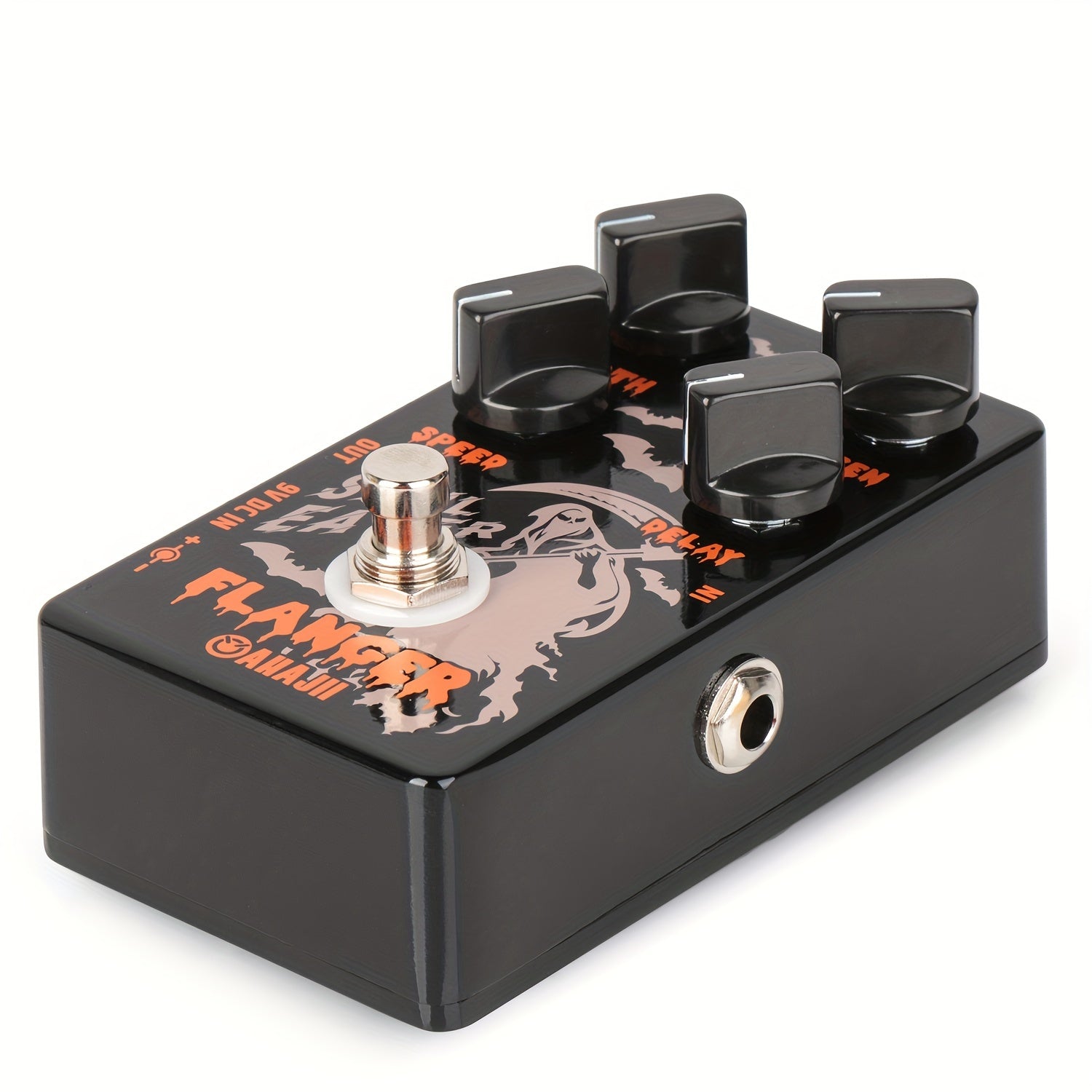 Alüminiy alloy qora Flanger gitara effekt pedali haqiqiy bypass analog signal