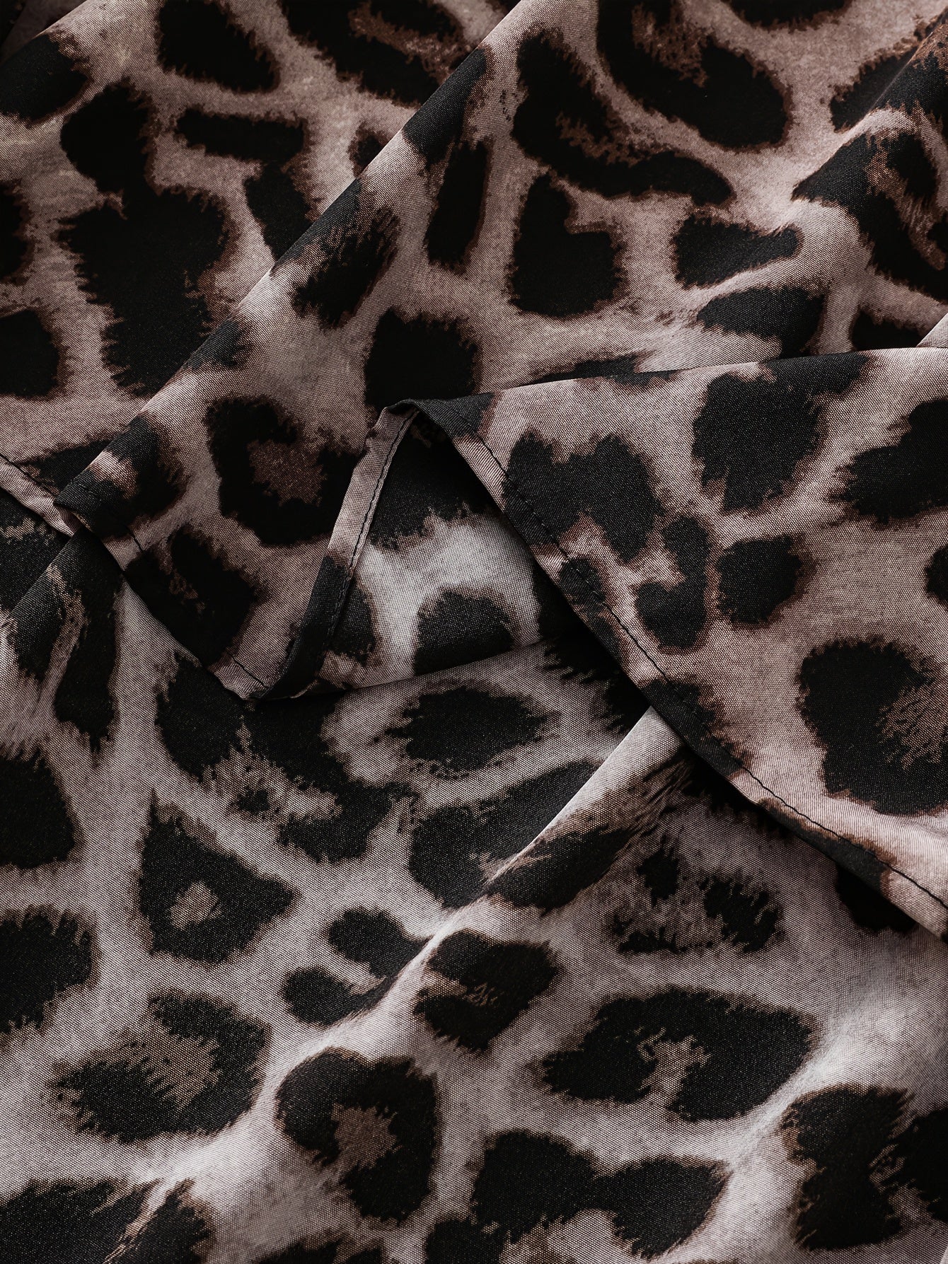 Leopard Print Off-Shoulder Blouse for Women with Asymmetrical Hem and Long Sleeves