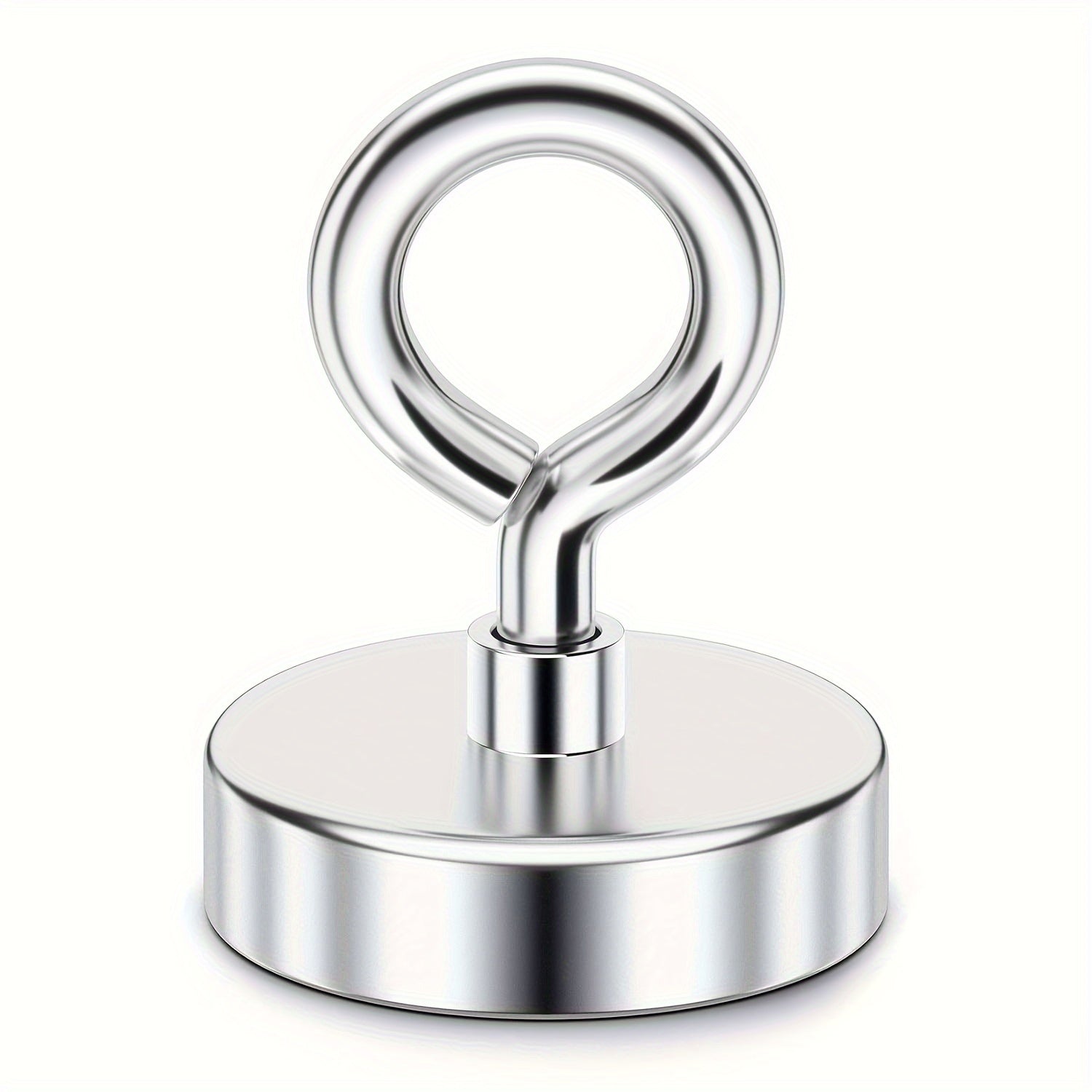 Neodymium Fishing Magnet with Eyebolt Heavy Duty Metal Wall Mount Polished Finish