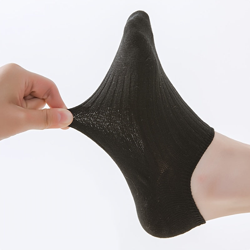 Women's 6 Pairs Low-Top Invisible Long Socks Polyester Knit Comfortable Solid