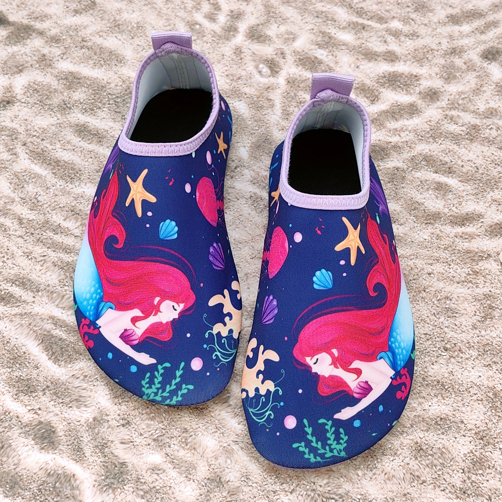 Детские водные тапочки легкие с мультяшным дизайном, легко надеваются для пляжа и водных развлечений