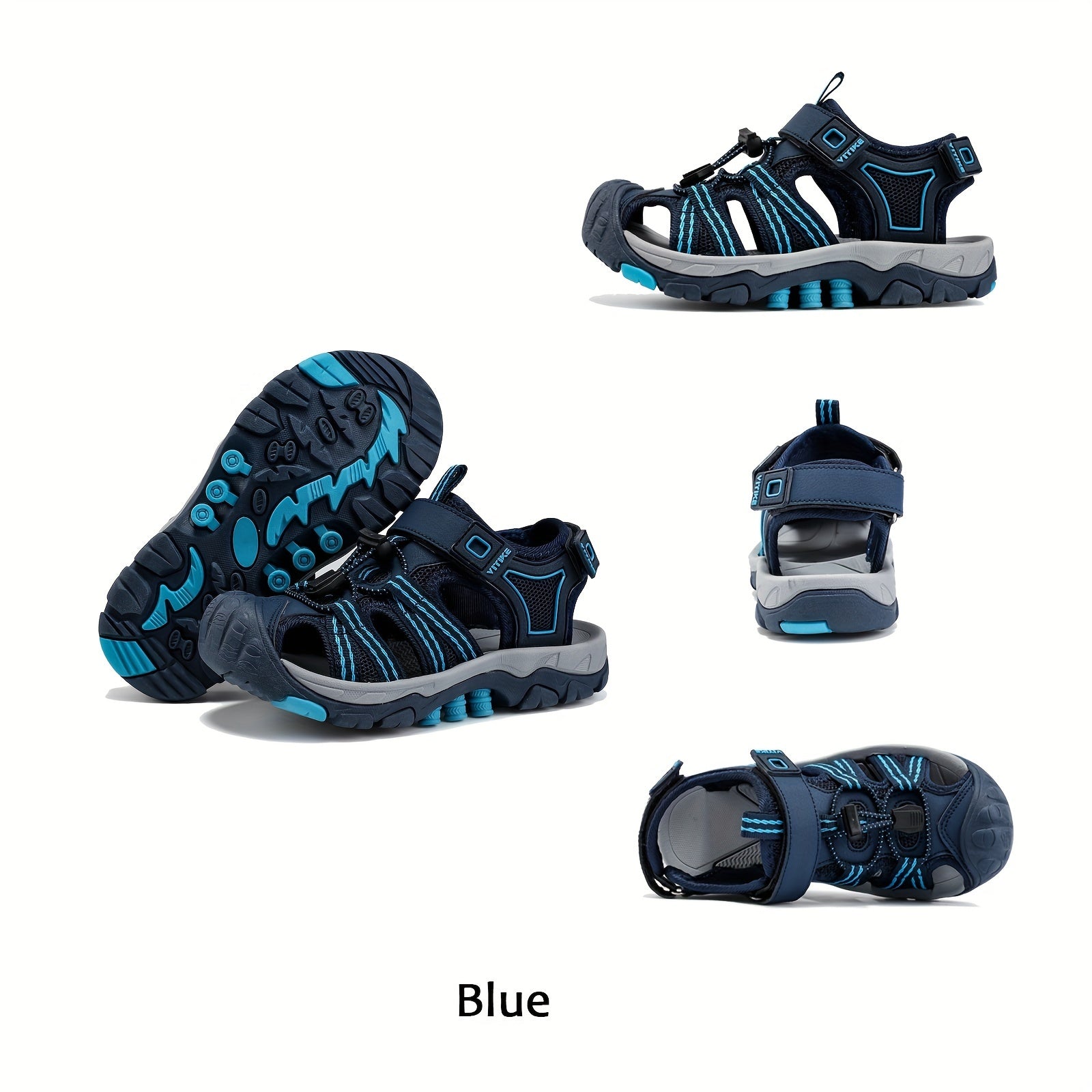 Kids' Camo Sports Sandals Closed Toe Hook-and-Loop Strappy Beach Pool Spring Summer