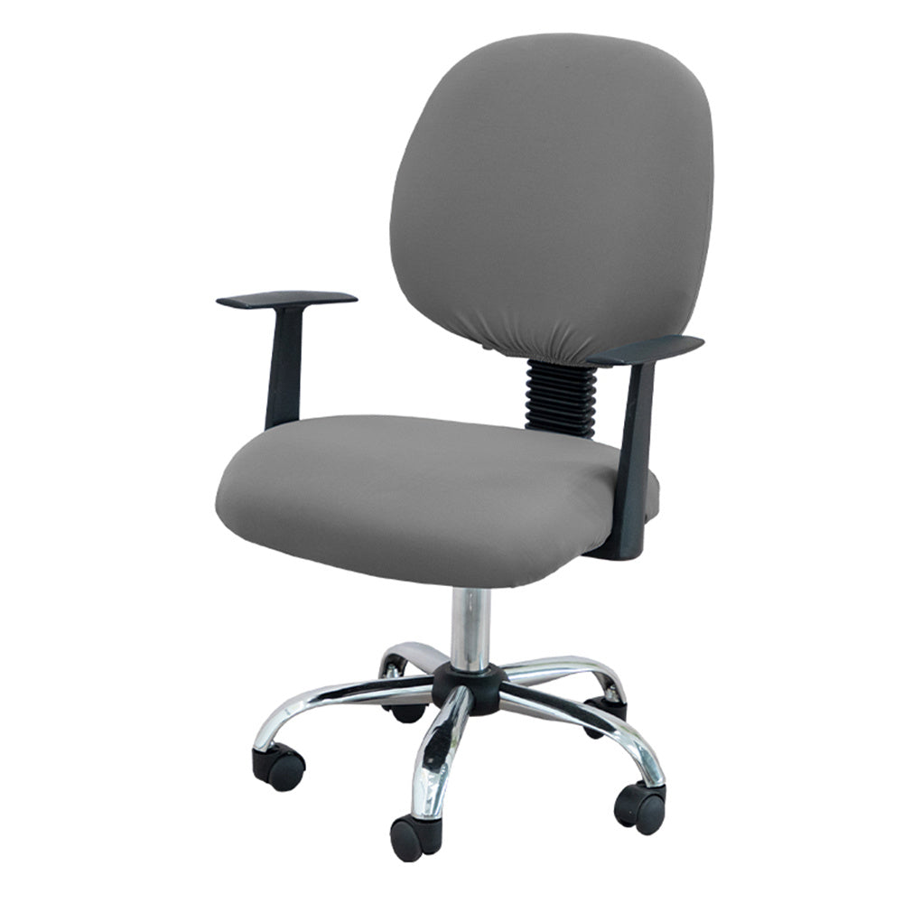 2-Piece Office Chair Cover Set Solid Stretch Jacquard Elastic Desk Computer Chairs