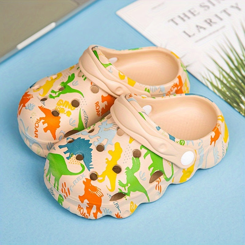Kids Dinosaur Pattern Clogs Non-Slip Breathable EVA Slippers for Outdoor Activities