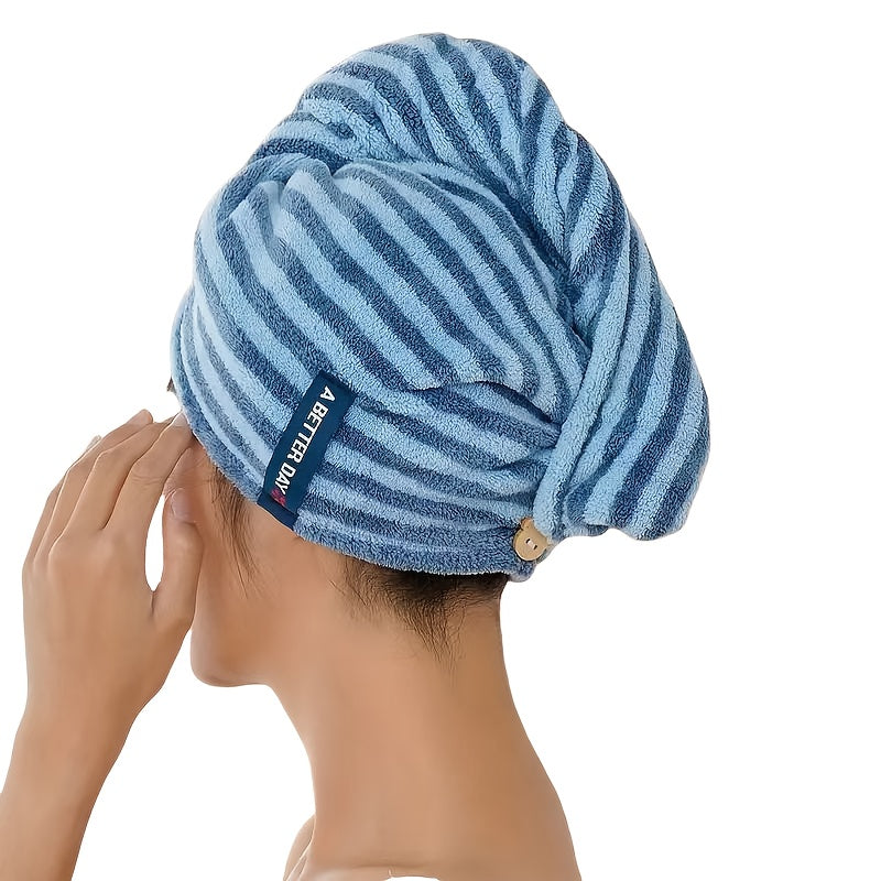 Microfiber Hair Wrap with Low-Lint Polyester Blend for Bathroom and Home Use