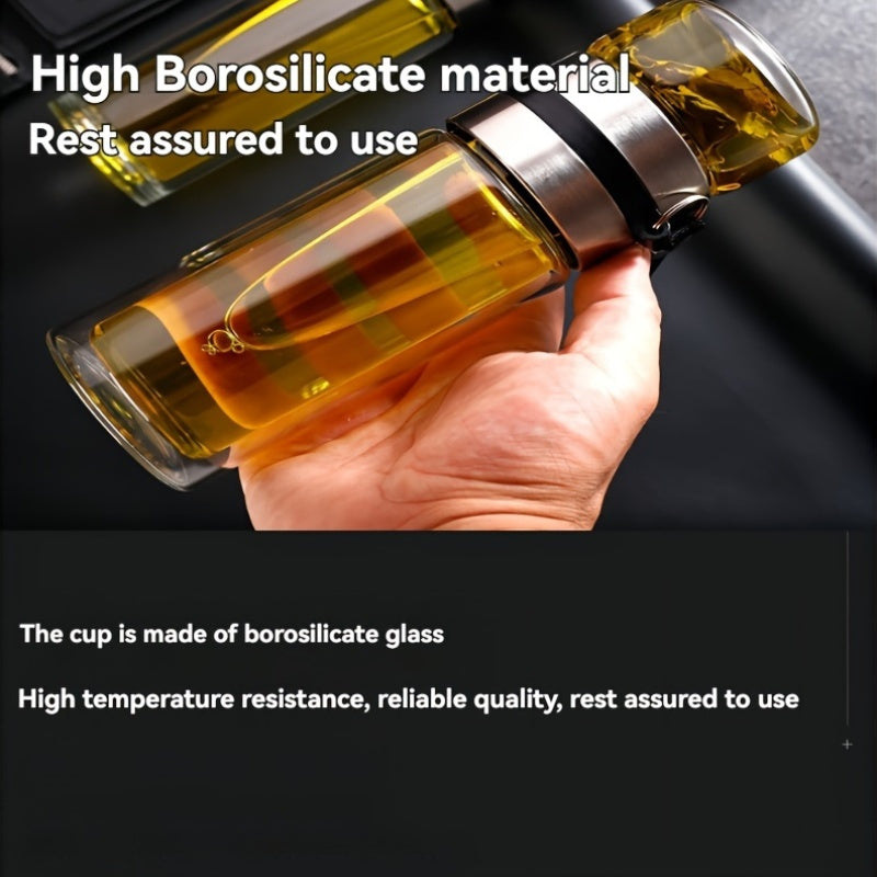 Borosilikat shisha choynak, ikki qavatli, zanglamaydigan po'latdan yasalgan infuzor bilan izolyatsiyalangan