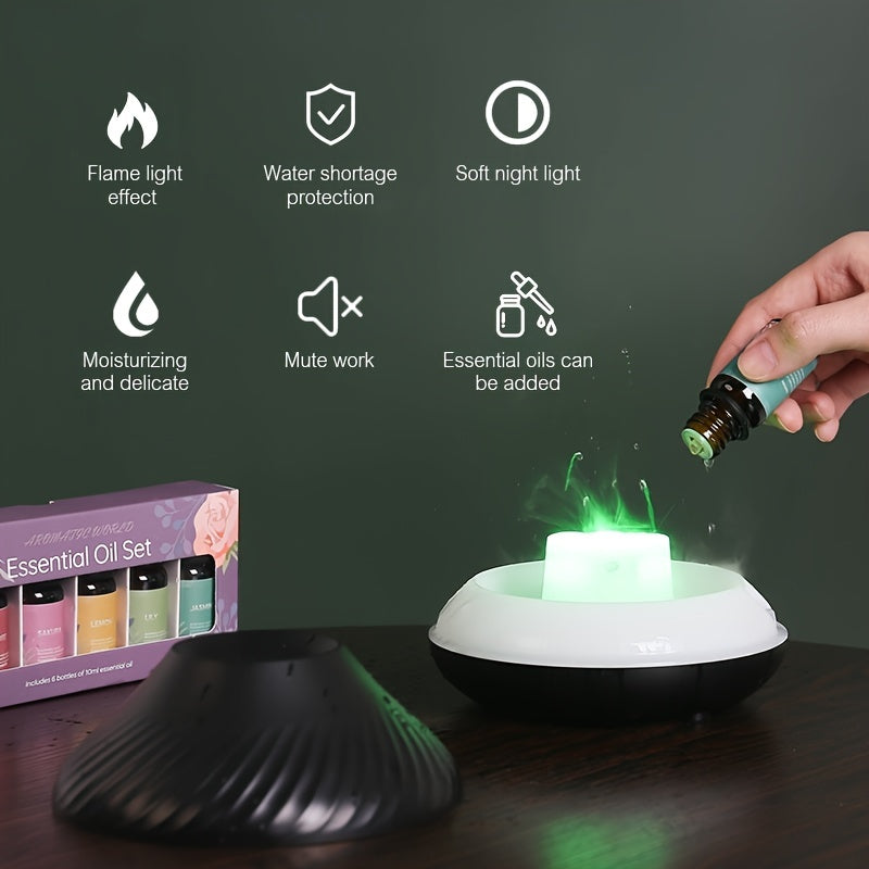 Portable Volcanic Aroma Diffuser with Essential Oil Lamp and Night Light