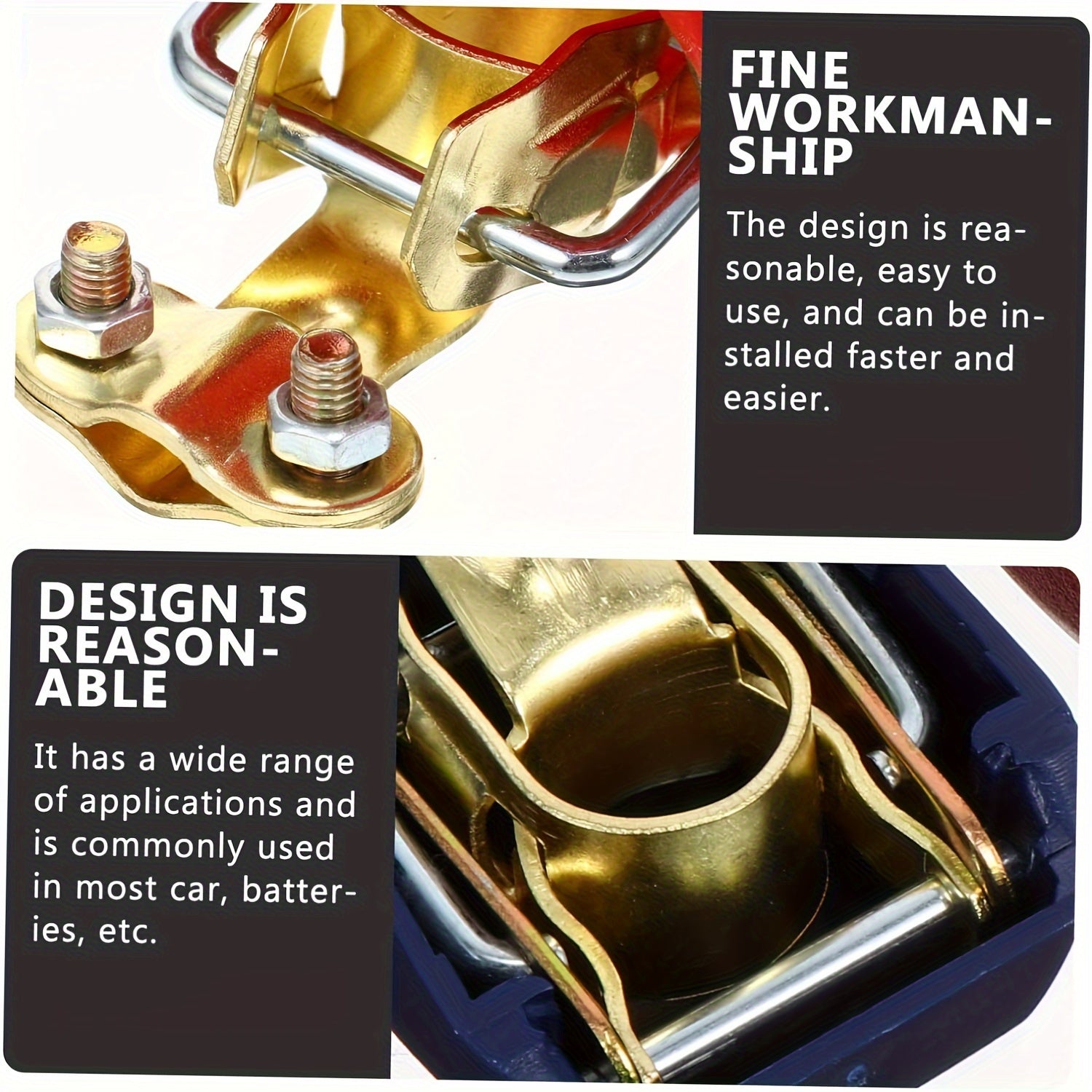 Juego de 2 pinzas de terminal de batería para coche con liberación rápida y conectores protectores