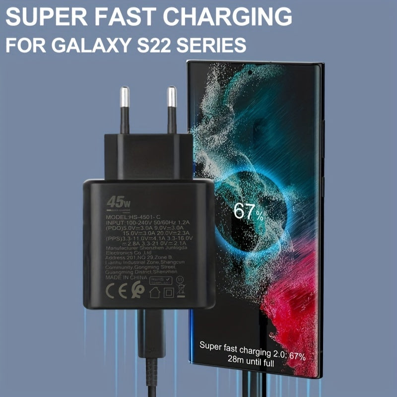 45W USB C Fast Charger for iPhone Samsung Xiaomi European Plug