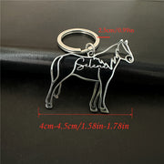 Llavero personalizado de acero inoxidable con charm de animal grabado "Selena" para mujeres