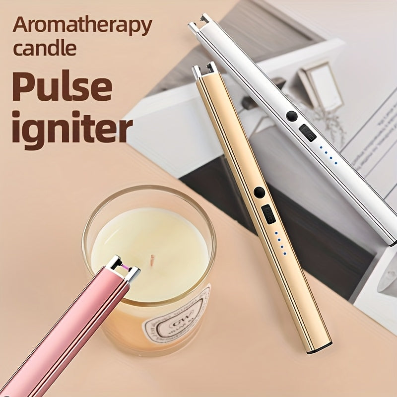 Pink USB Rechargeable Electronic Arc Lighter Windproof Safety Candle Stove