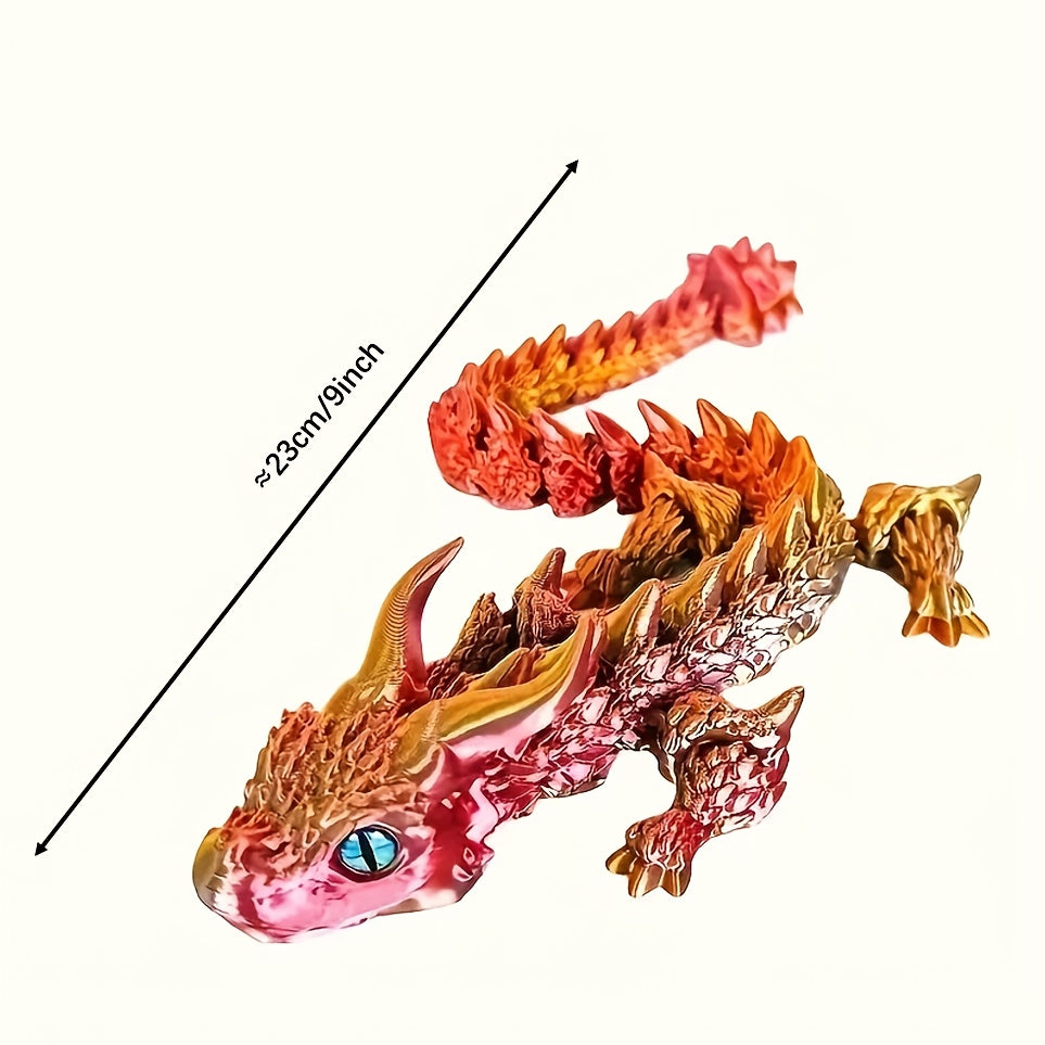 Adults 3D Printed Double-Horned Dragon Figurine Car Home Desk Decor