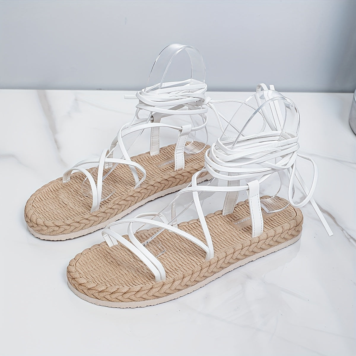 Women's Flat Open-Toe Cross Strap Sandals with EVA Cushion