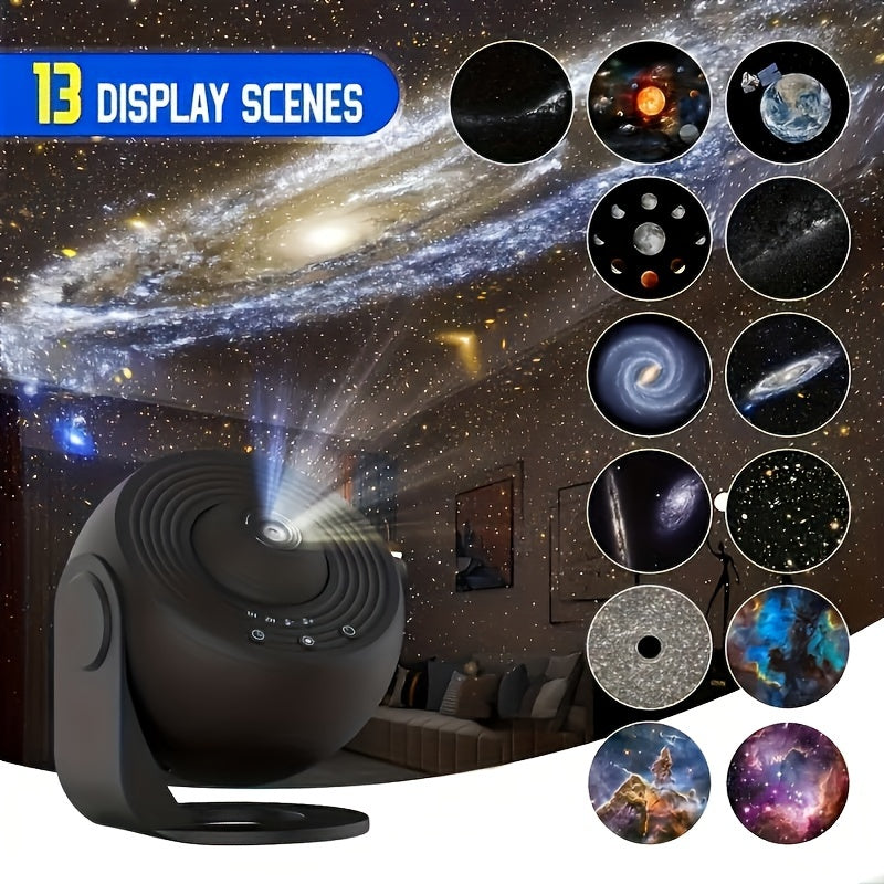 USB Powered Galaxy Projector with Interchangeable Films for Bedroom Hotel Restaurant and Game Room