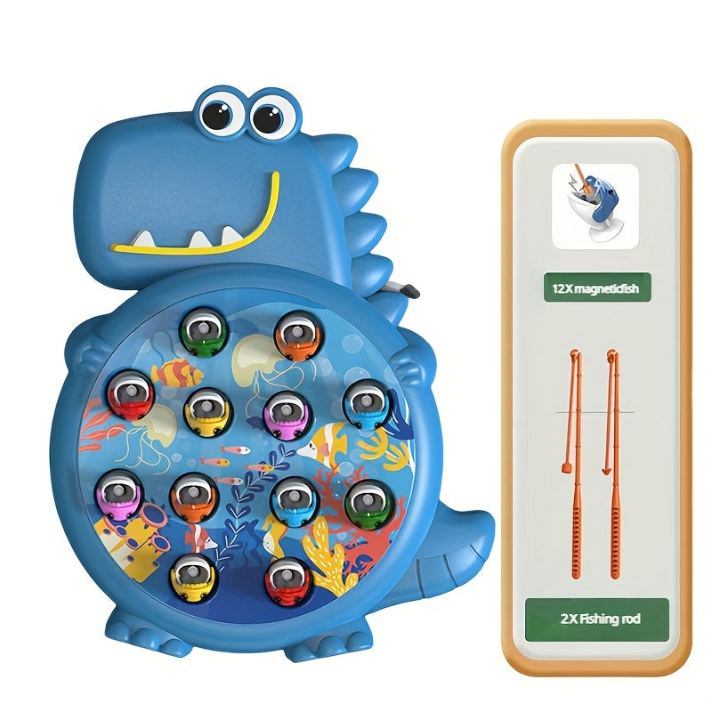 Educational Dinosaur Fishing Game Set for Kids Green Blue Interactive Toy