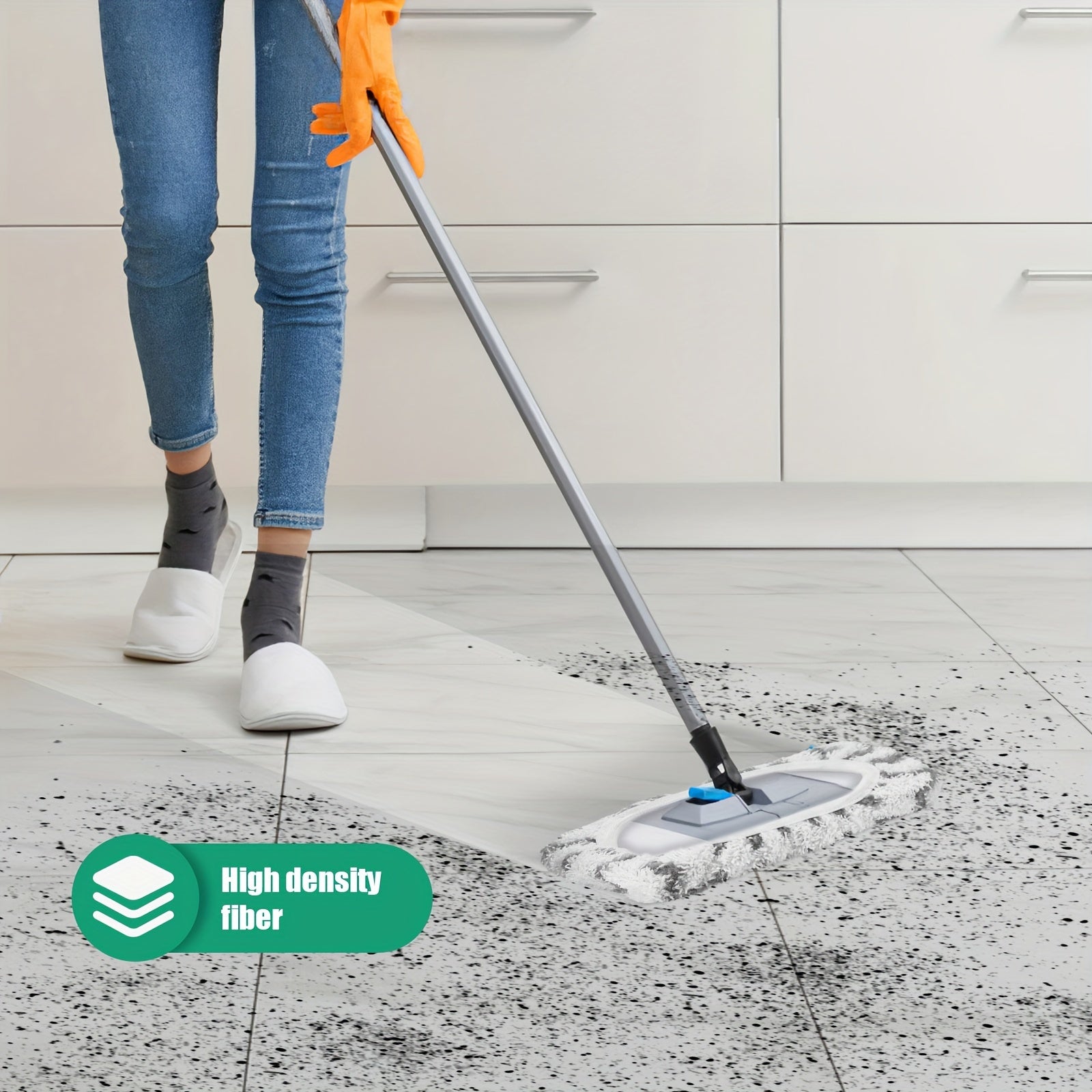 2 dona Coral Velvet Flat Mop almashtirish qoplami Polyester quruq va ho'l polni tozalash uchun