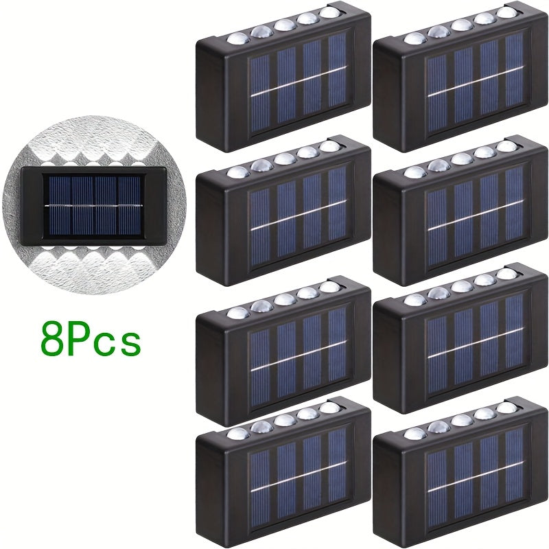 Paquete de 6/8 luces solares LED para cercas de jardín exteriores, a prueba de agua, para patio, muro y jardín